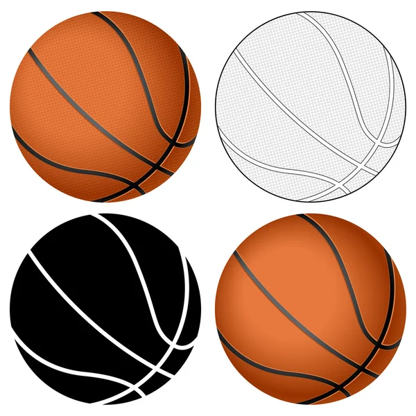 Pelota de baloncesto conjunto — Vector de stock