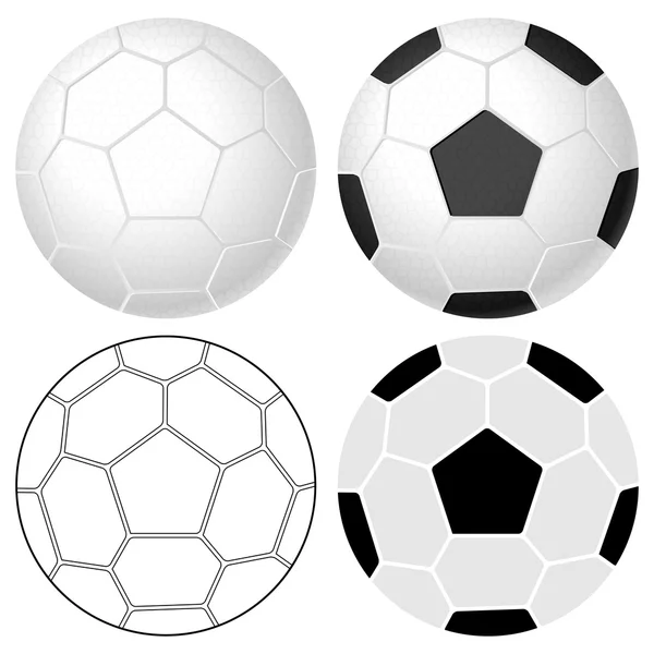 Pelota de fútbol conjunto — Vector de stock