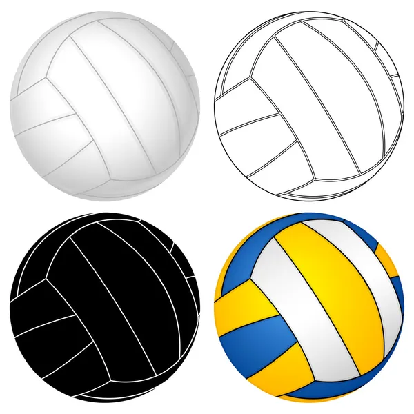 Ensemble de ballon de volley — Image vectorielle