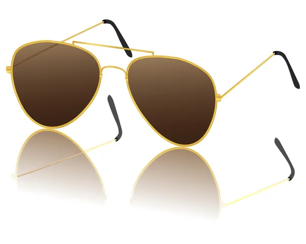 Gafas de sol doradas — Vector de stock