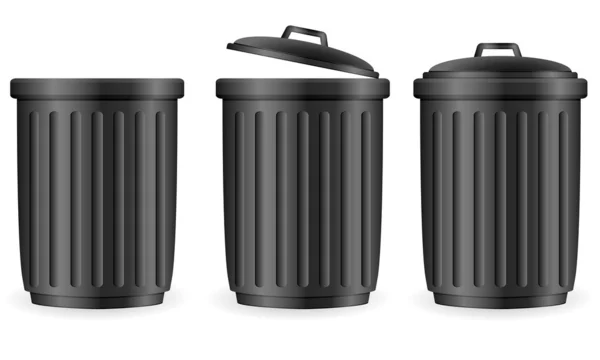 Black trash cans — Stock Vector