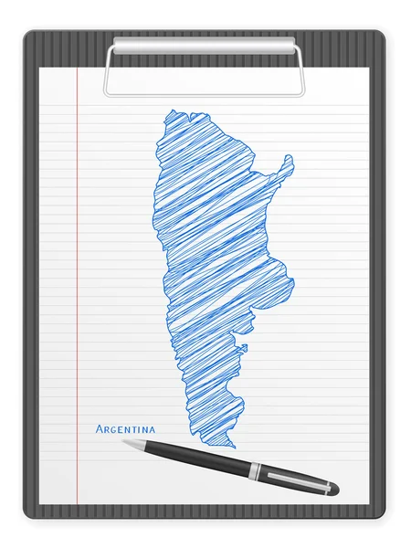 剪贴板阿根廷地图 — 图库矢量图片