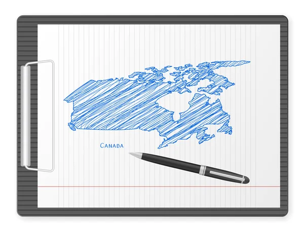 Clipboard Canada map — Stock Vector