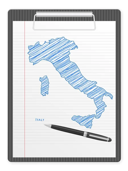 Clipboard Italy map — Stock Vector