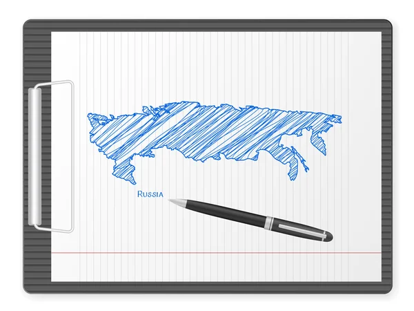 Clipboard Russia map — Stock Vector