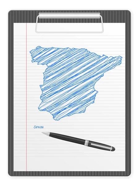 Presse-papiers Espagne carte — Image vectorielle