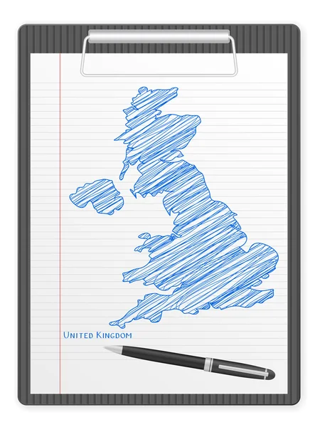 Clipboard UK map — Stock Vector