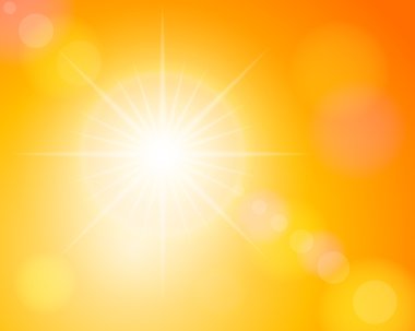 Sunbeam ve turuncu gökyüzü