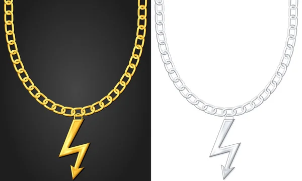 Ketting met thunder symbool — Stockvector