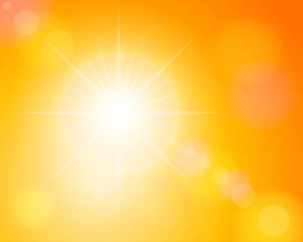 Sunbeam och orange himmel — Stock vektor