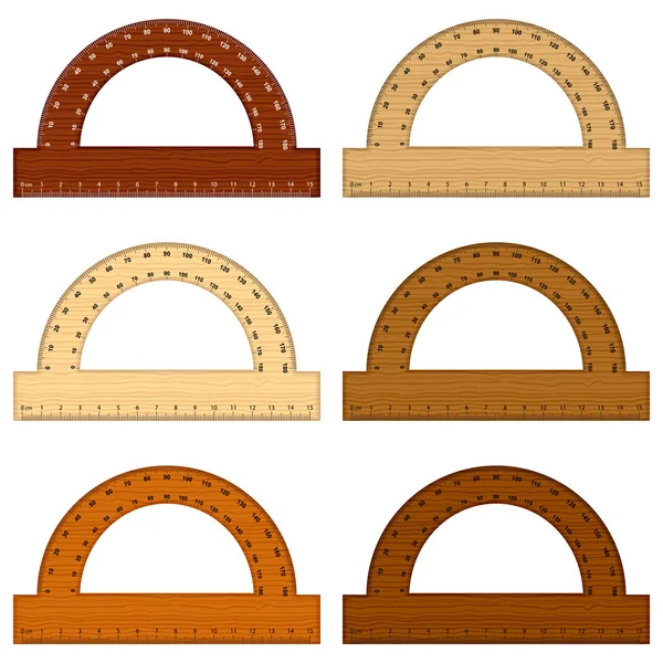 Rapporteur en bois — Image vectorielle