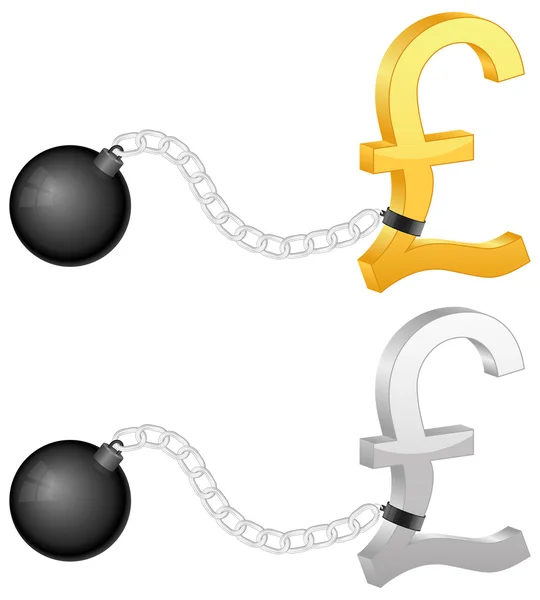 Kajdany symbolem funta brytyjskiego — Wektor stockowy