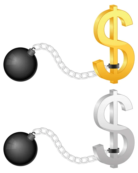 Shackles with dollar symbol — Stock Vector