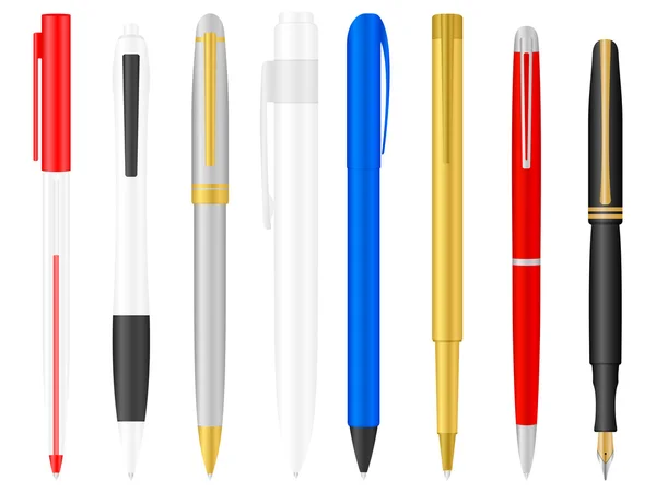 Juego de bolígrafos — Vector de stock