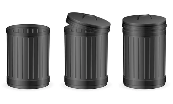 黑色垃圾桶 — 图库矢量图片