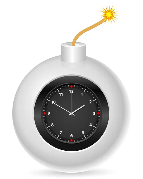 Bombe avec horloge — Image vectorielle