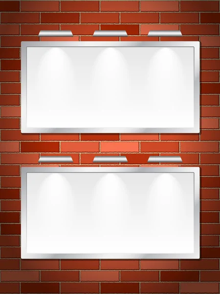 Mur de briques et panneaux d'affichage — Image vectorielle