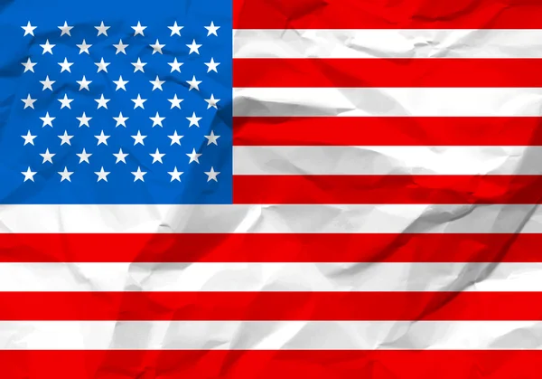 しわくちゃの紙のアメリカ国旗 — ストックベクタ