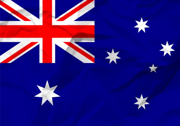 Skrynkligt papper Australien flagga — Stock vektor