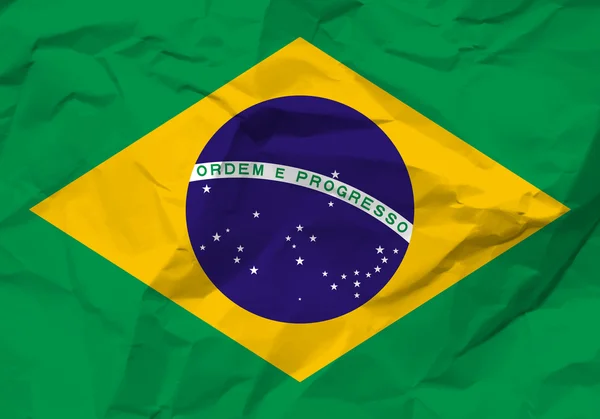 Crumpled paper Bandeira do Brasil — Vetor de Stock