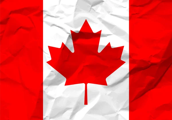 Bandera de Canadá de papel arrugado — Vector de stock