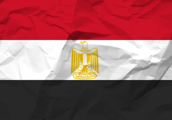 Verfrommeld papier Egypte vlag — Stockvector