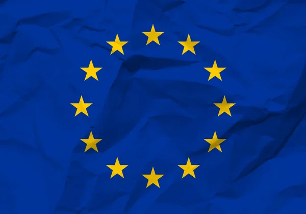 Смятый бумажный флаг Европейского союза — стоковый вектор