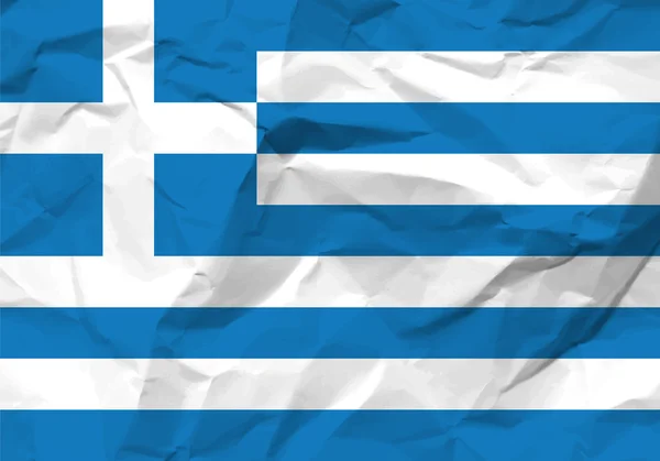 Buruşuk kağıt Yunanistan bayrağı — Stok Vektör