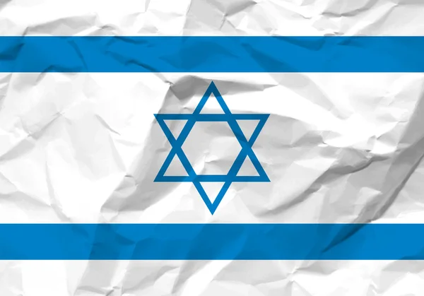 Összegyűrt papír Izrael zászló — Stock Vector