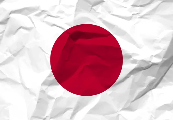 Flaga Japonii zmięty papier — Wektor stockowy
