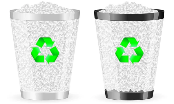 Recycle bin full — Stock Vector