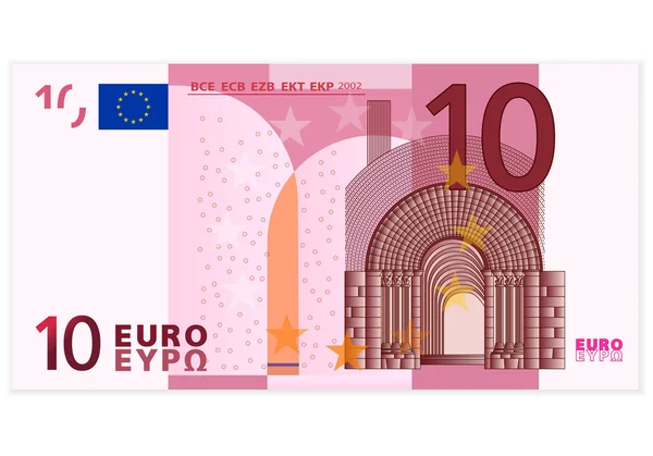 Billete de diez euros — Vector de stock