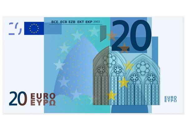 20 ユーロ紙幣 — ストックベクタ