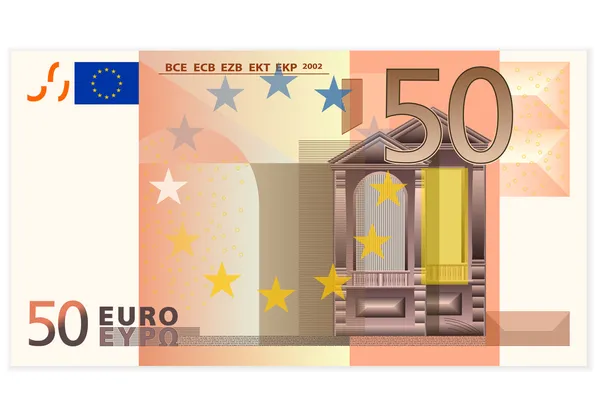 Billete de 50 euros — Vector de stock