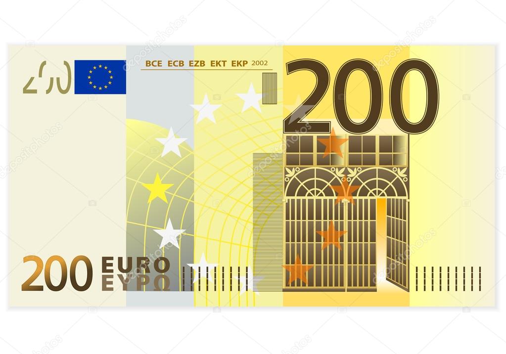Billete De Doscientos Euros Vector De Stock Por julydfg 18641311