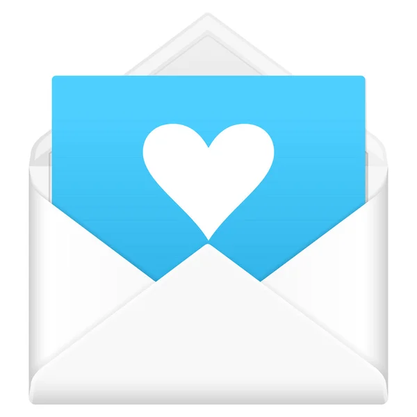 Envelope with heart symbol — Stock Vector