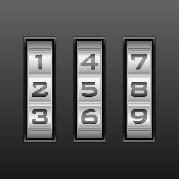 Number combination lock — Stock Vector