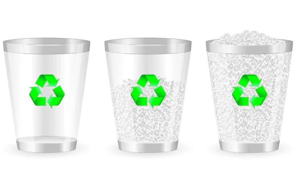 Recycle bin set — Stock Vector