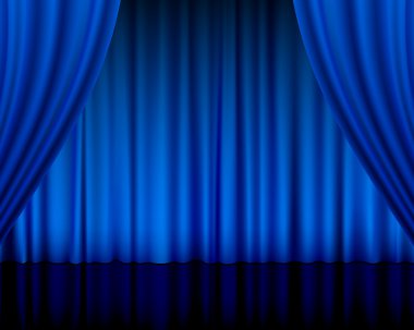 theatre curtain blue clipart