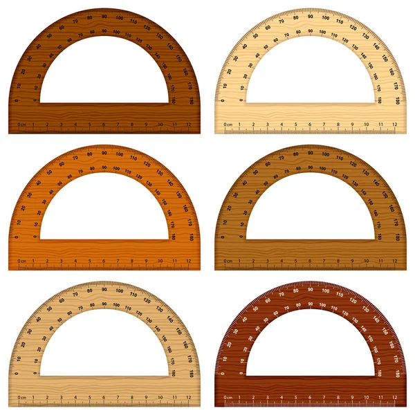 Wooden protractor — Stock Vector