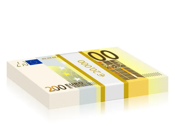 Two hundred euro stack — Stock Vector