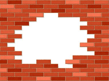 crashed brick wall clipart