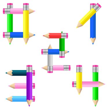 pencils number 0-4