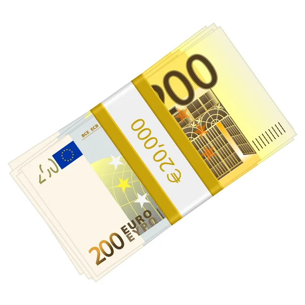 Two hundred euro pack — Stock Vector