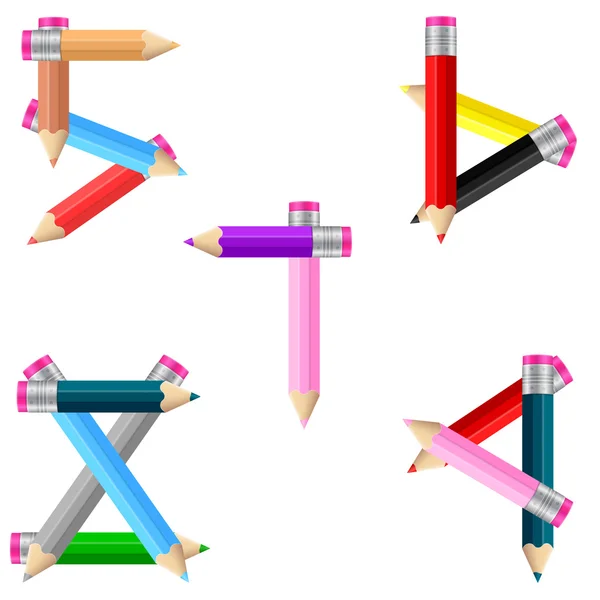 Crayons numéro 5-9 — Image vectorielle