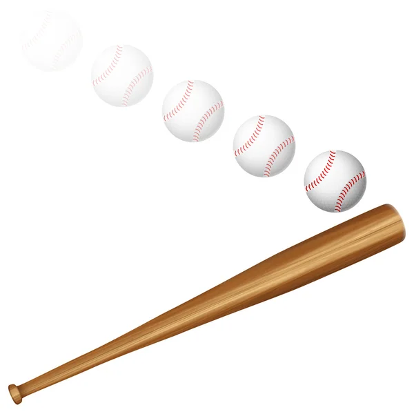 Baseballball und Schläger — Stockvektor