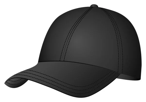 Gorra de béisbol negra — Vector de stock