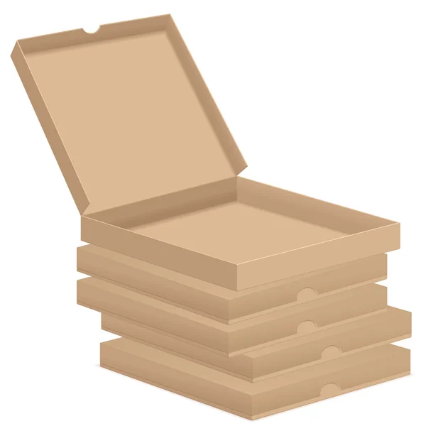 Kahverengi pizza kutuları — Stok Vektör