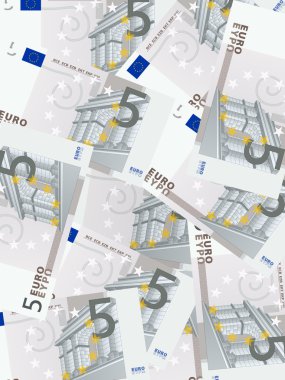 Beş euro arka plan dikey