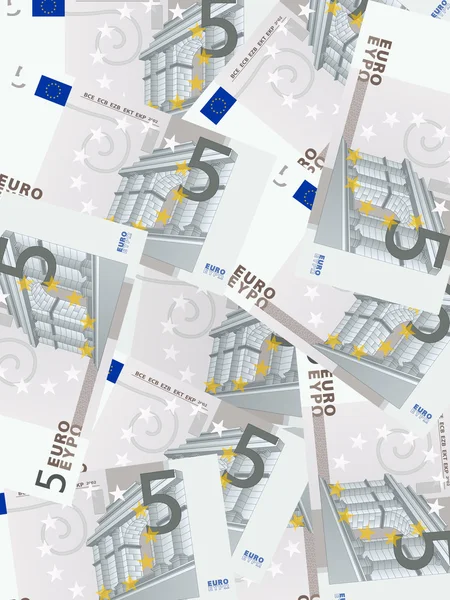 Vijf euro achtergrond verticale — Stockvector